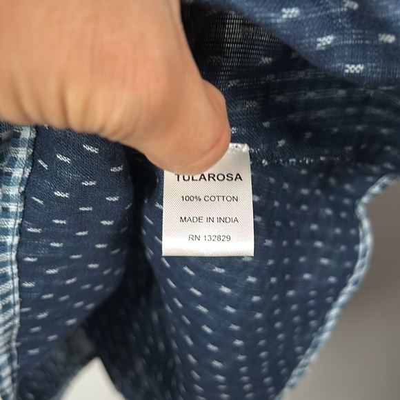 Tularosa Nicki Dress in Sea Off Shoulder Cotton Cottage look dress size small - Picture 10 of 12